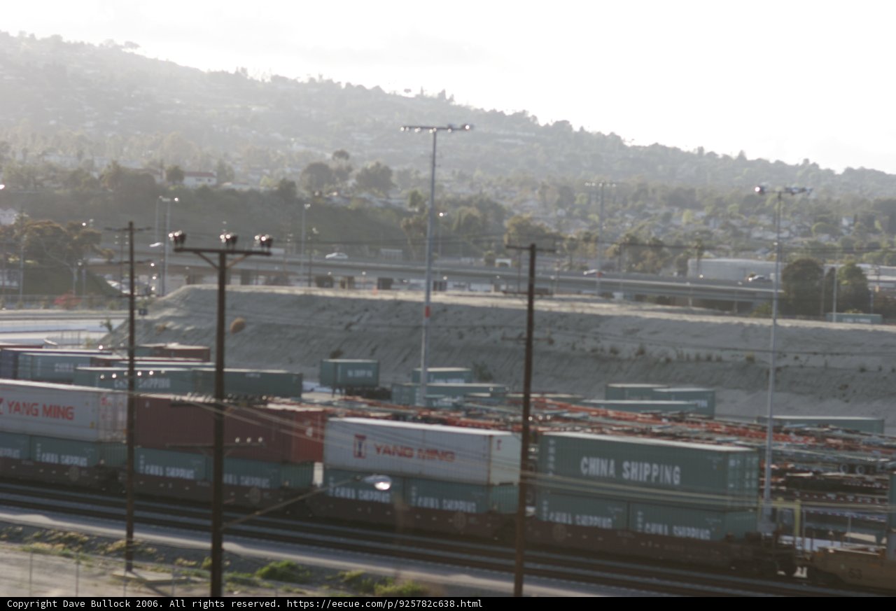 Parked Train with Hill View