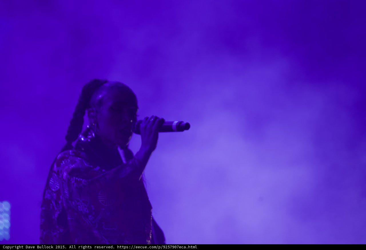 FKA twigs Silhouette Profile Singing Braided Ponytails Hoop Earrings Kimono Purple Haze LED Panel