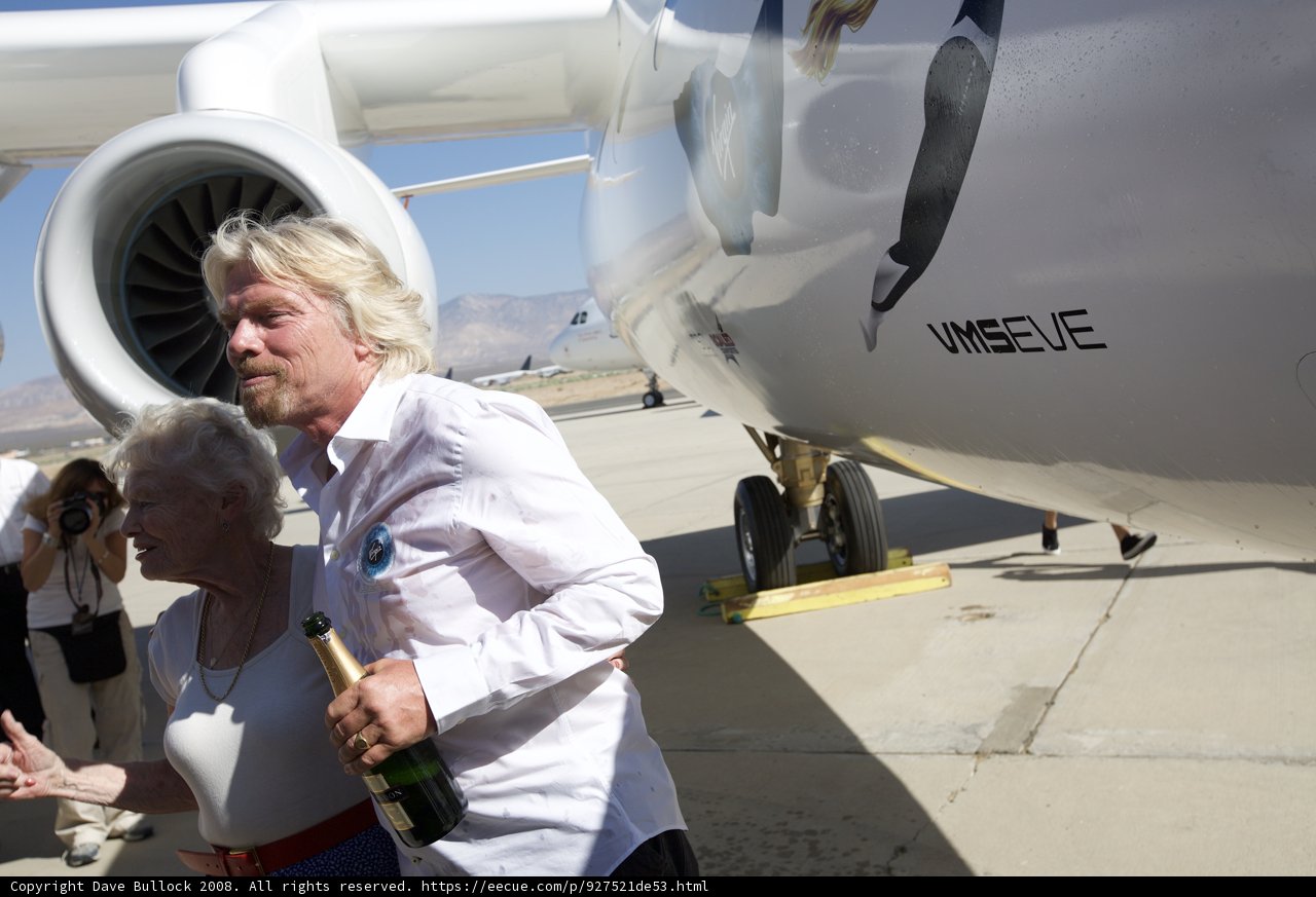 Branson and Dench at the Airfield