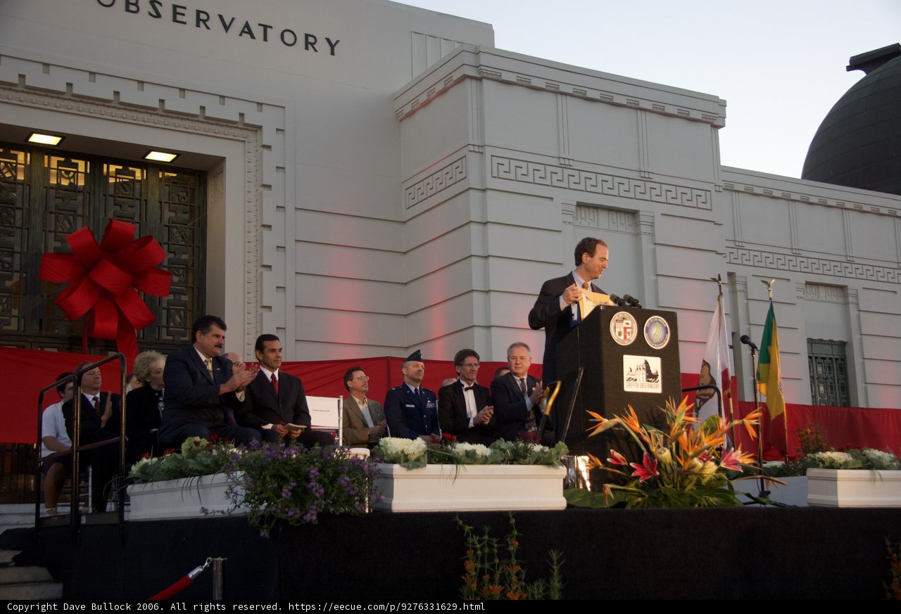 Antonio Villaraigosa Addresses a Large Crowd