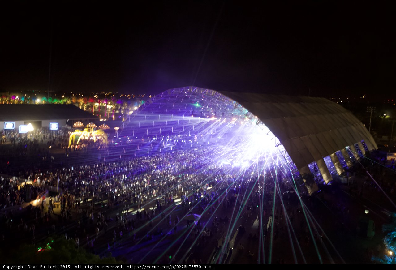 Lights and Pyrotechnics Illuminate Massive Coachella Crowd