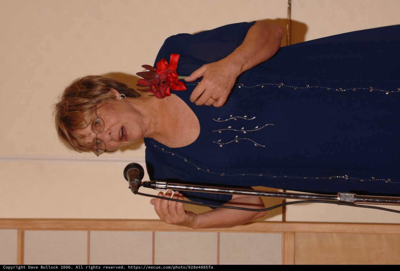 Woman Singing at Microphone During Wedding Celebration