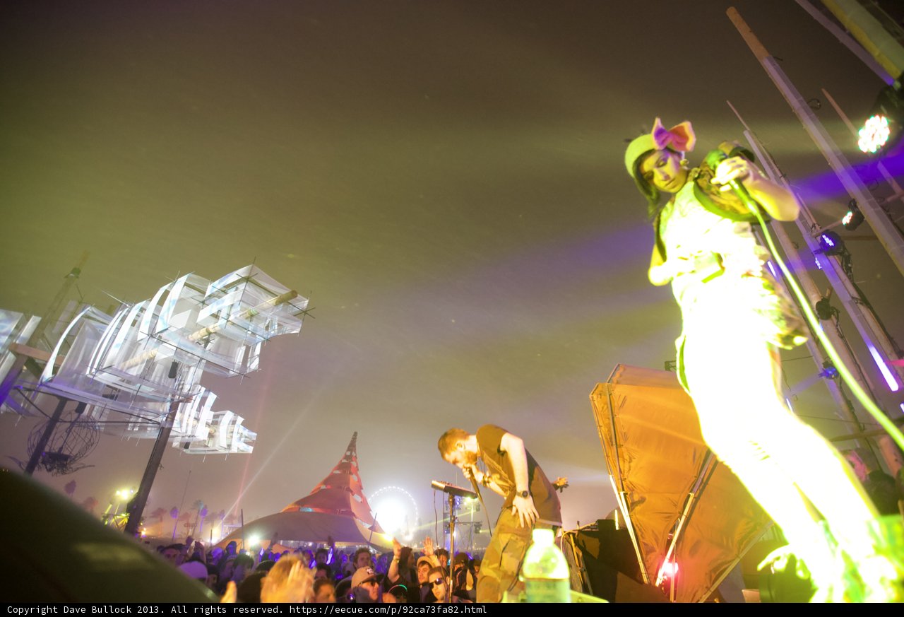 Neon Green Man Rocks Coachella Stage