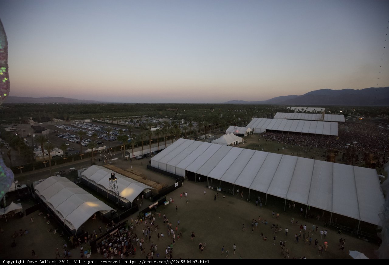 Aerial View of Coachella Festival from Rooftop