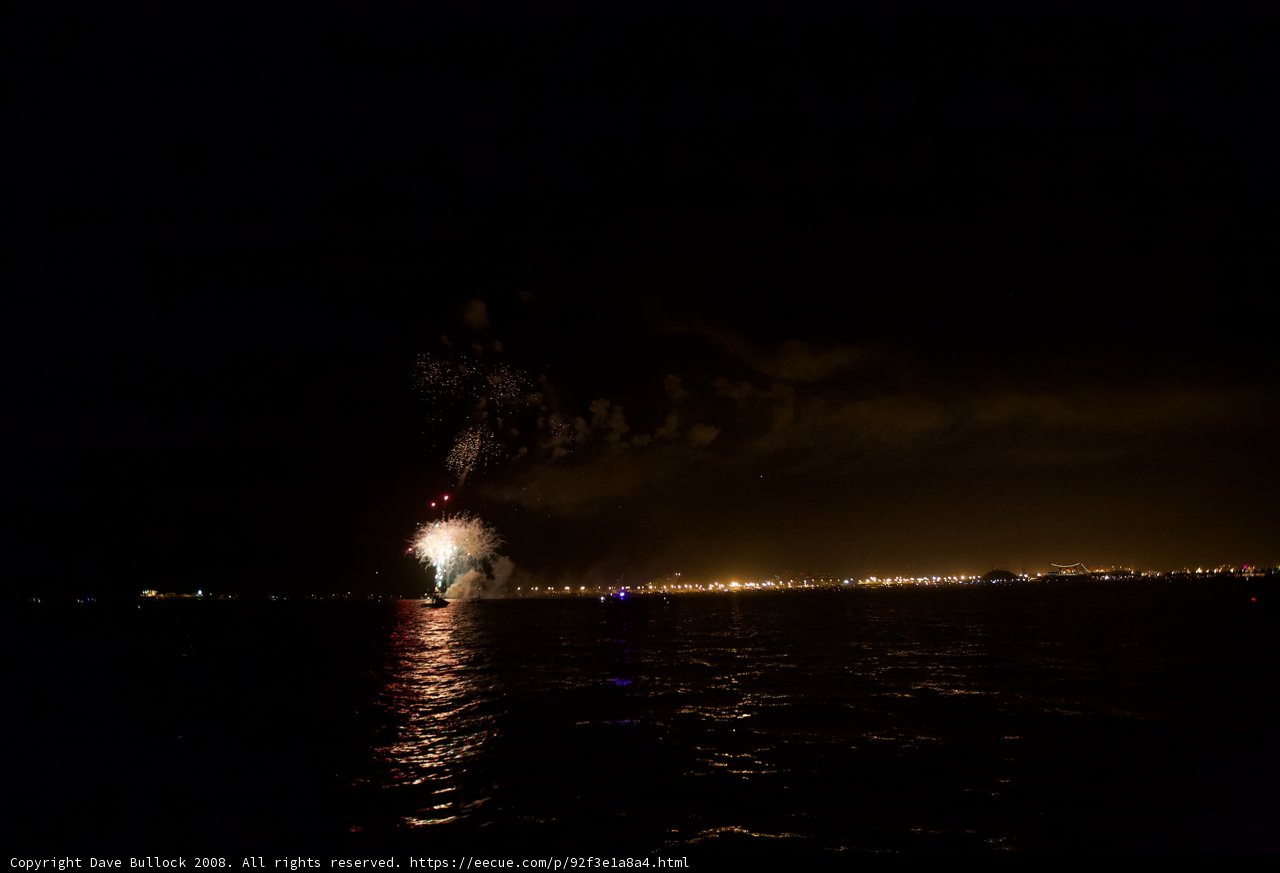 Spectacular Fireworks Display Over the Lake on the 4th of July