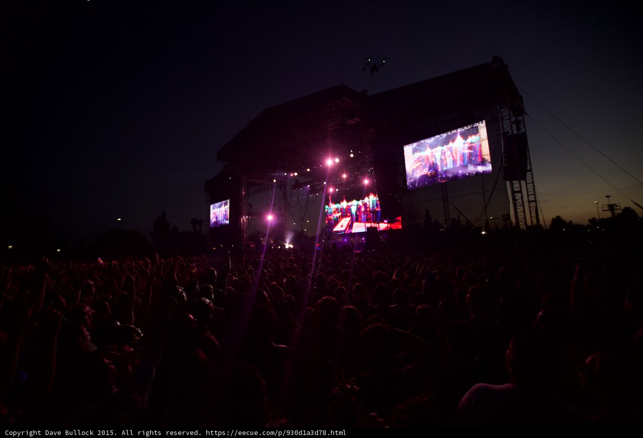 Main Stage Sunset Drone Silhouettes
