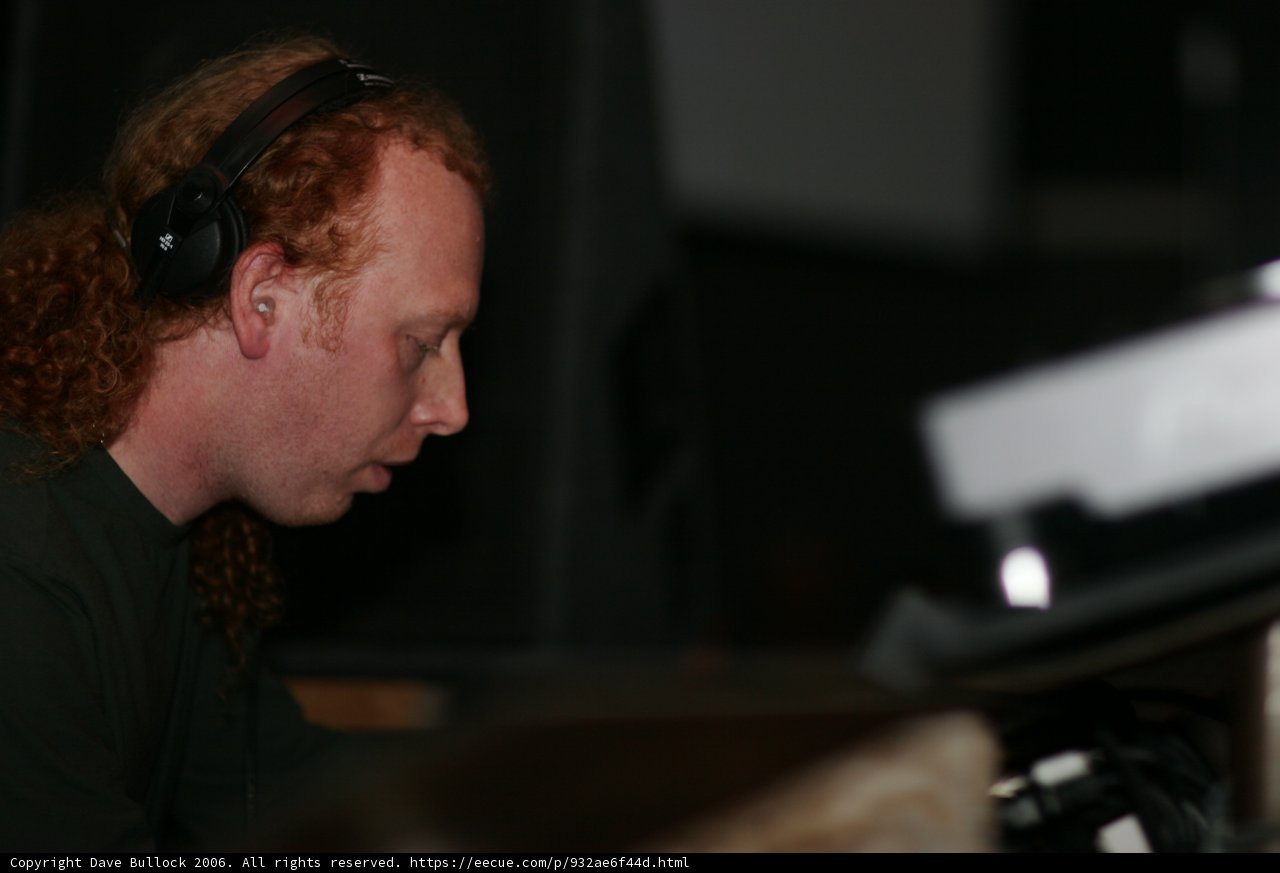 Red-Headed Man Working on His Computer