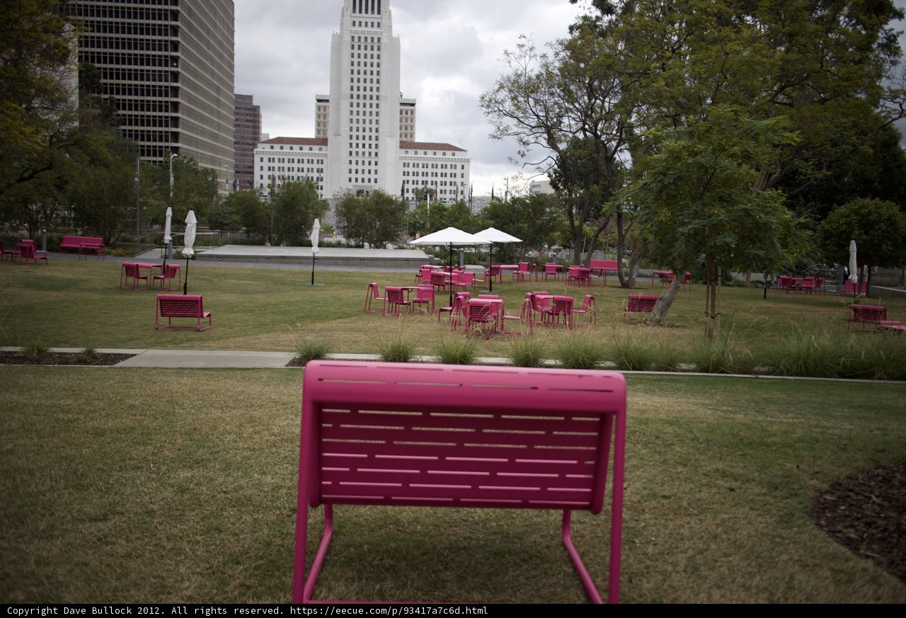 Pretty Pink Bench in the Park