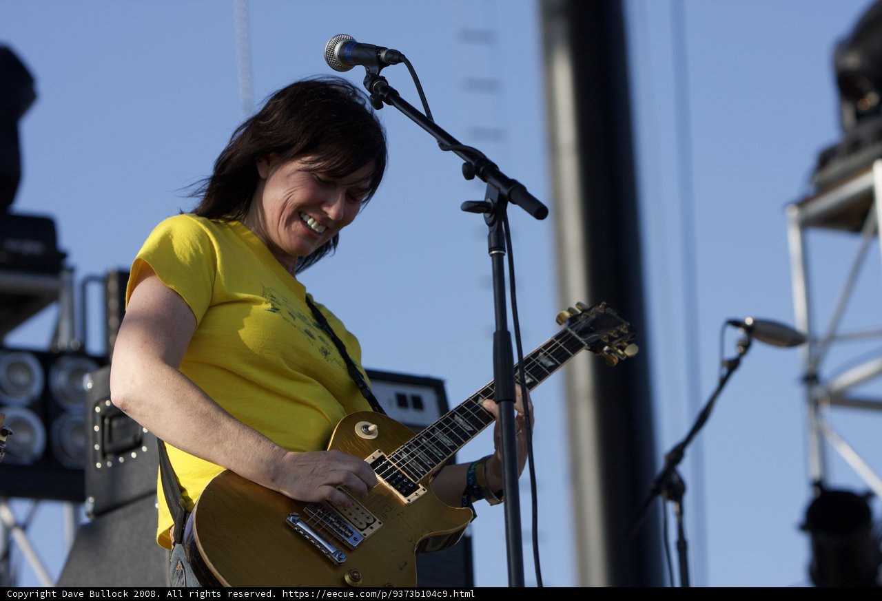 Kim Deal Rocks the Stage With Her Electric Guitar at Coachella 2008