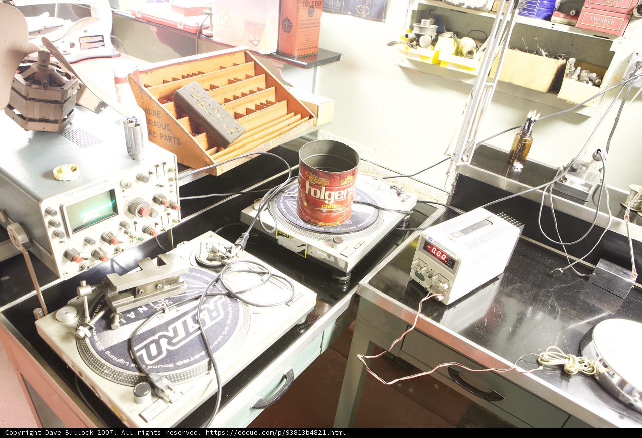Workshop Table with Vintage Radio and Can