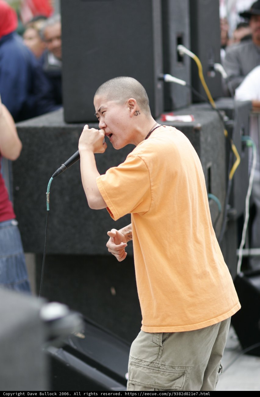 Student Protest with Joo Hyun-Jung Speaking on Microphone