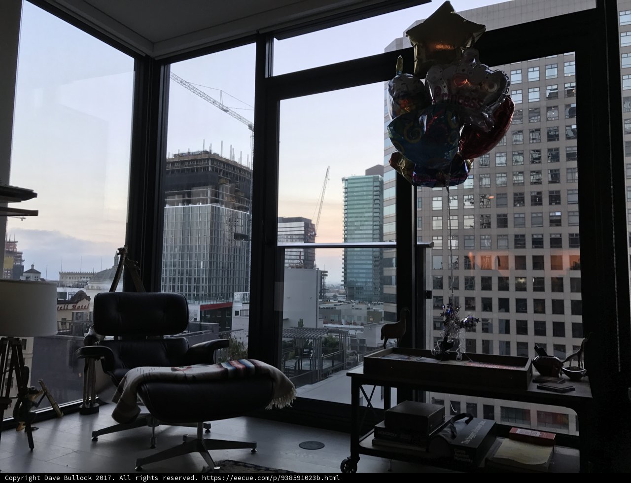 City View from a High-rise Living Room