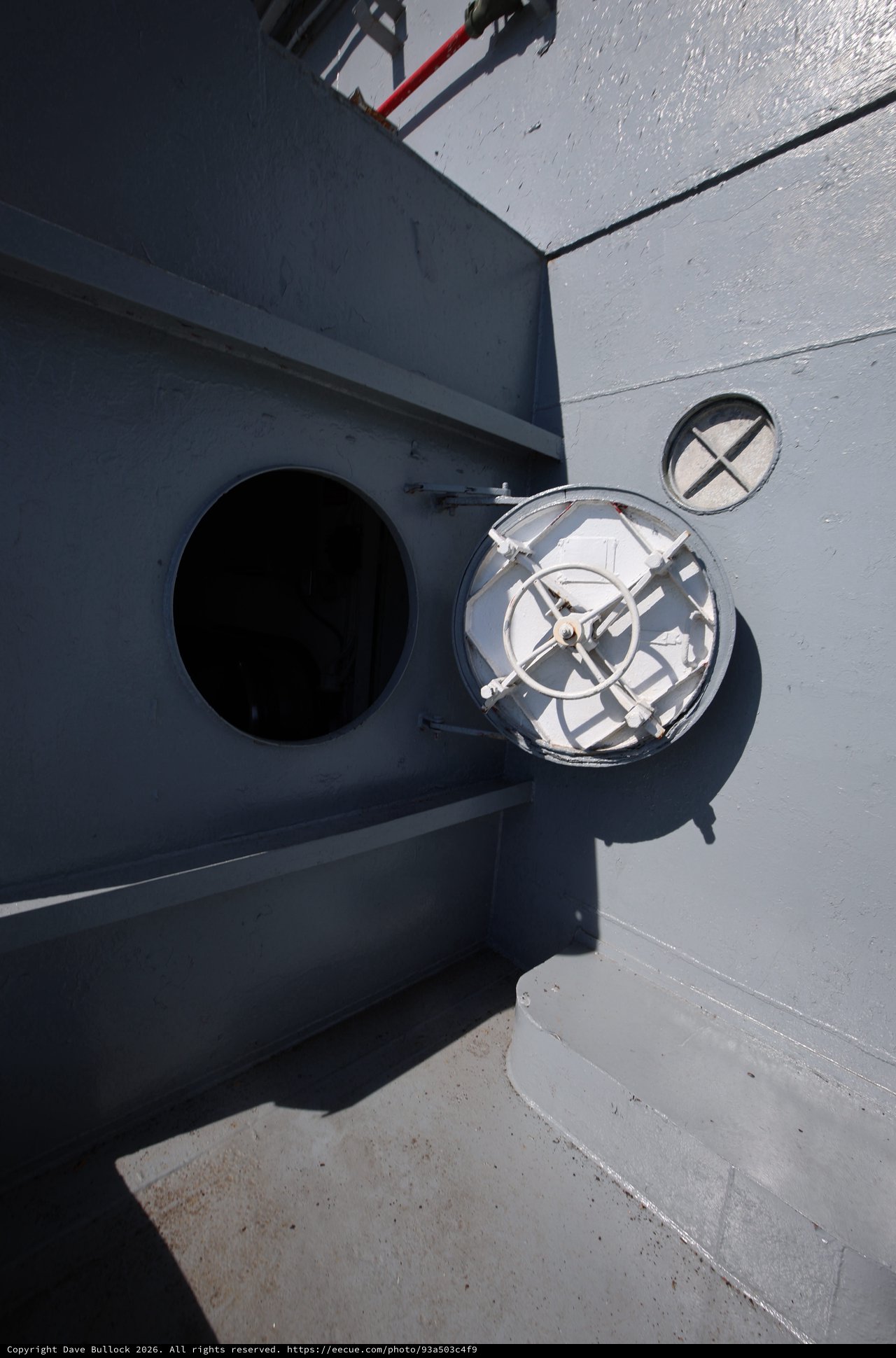 Naval Ship Hull Details with Open Hatches