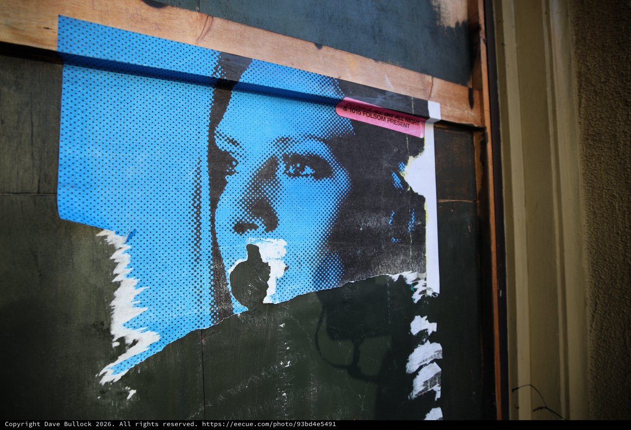 Weathered Pop Art Portrait Street Poster Installation