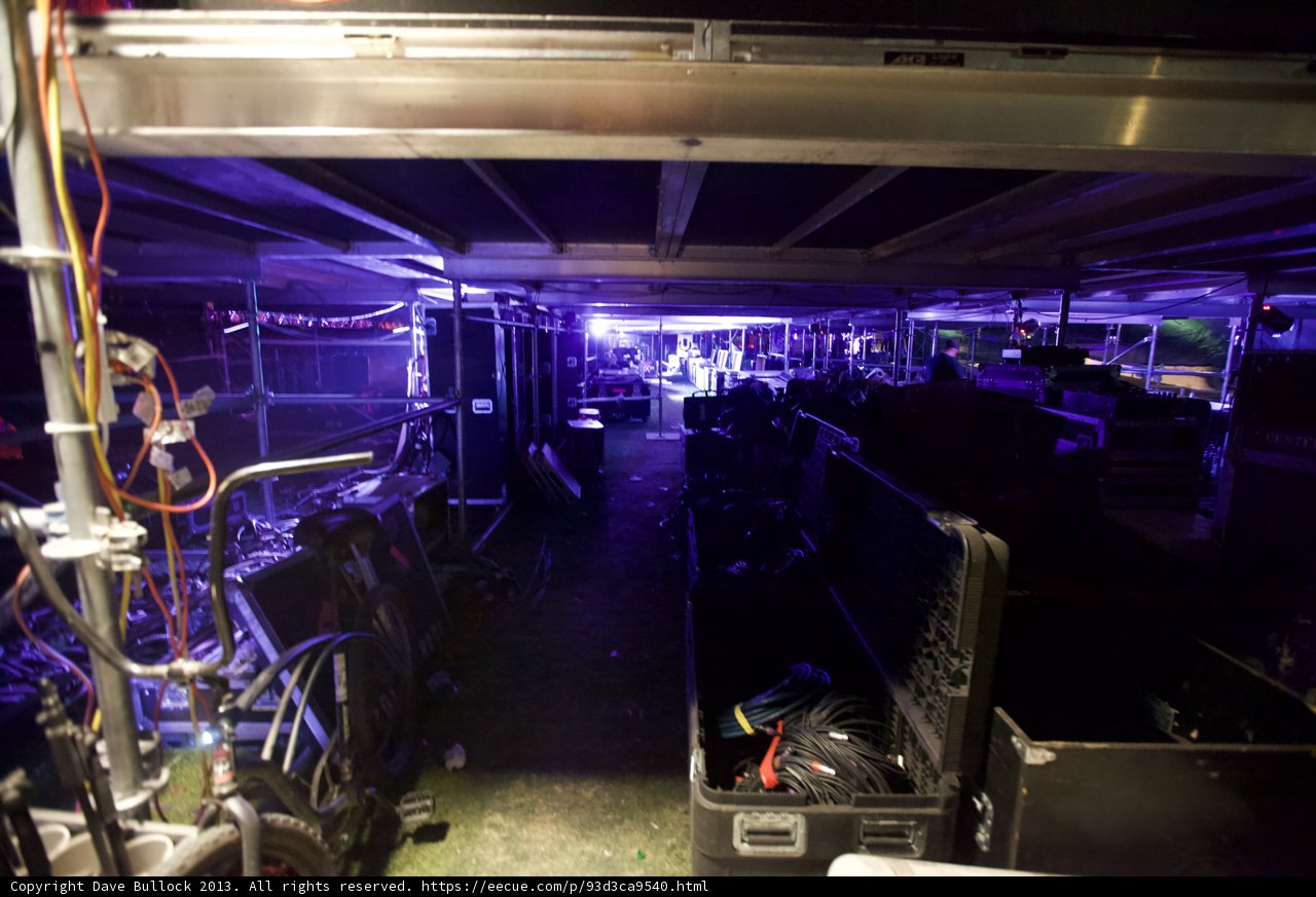 Equipment-packed Bus Heading to Coachella