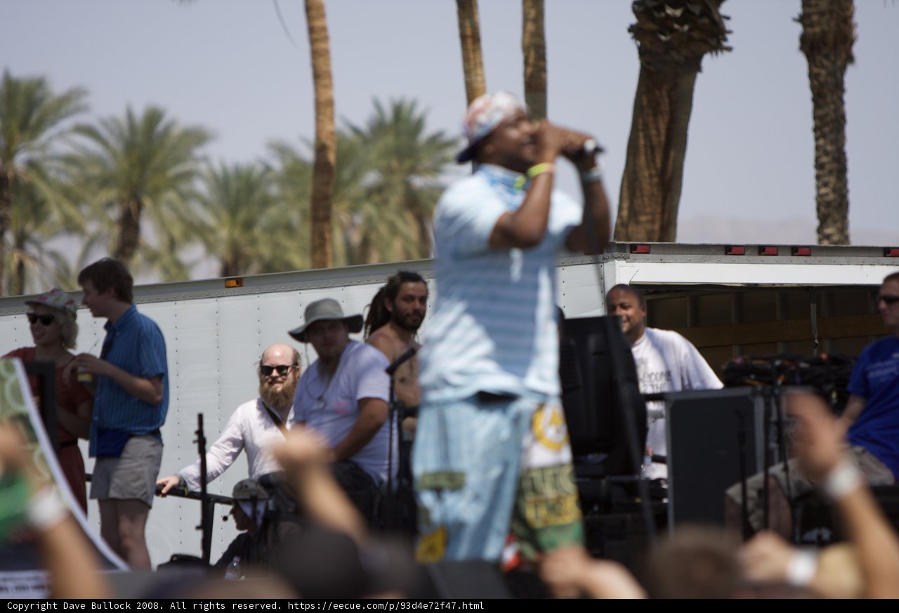 Tim Harrington performs at Coachella 2008