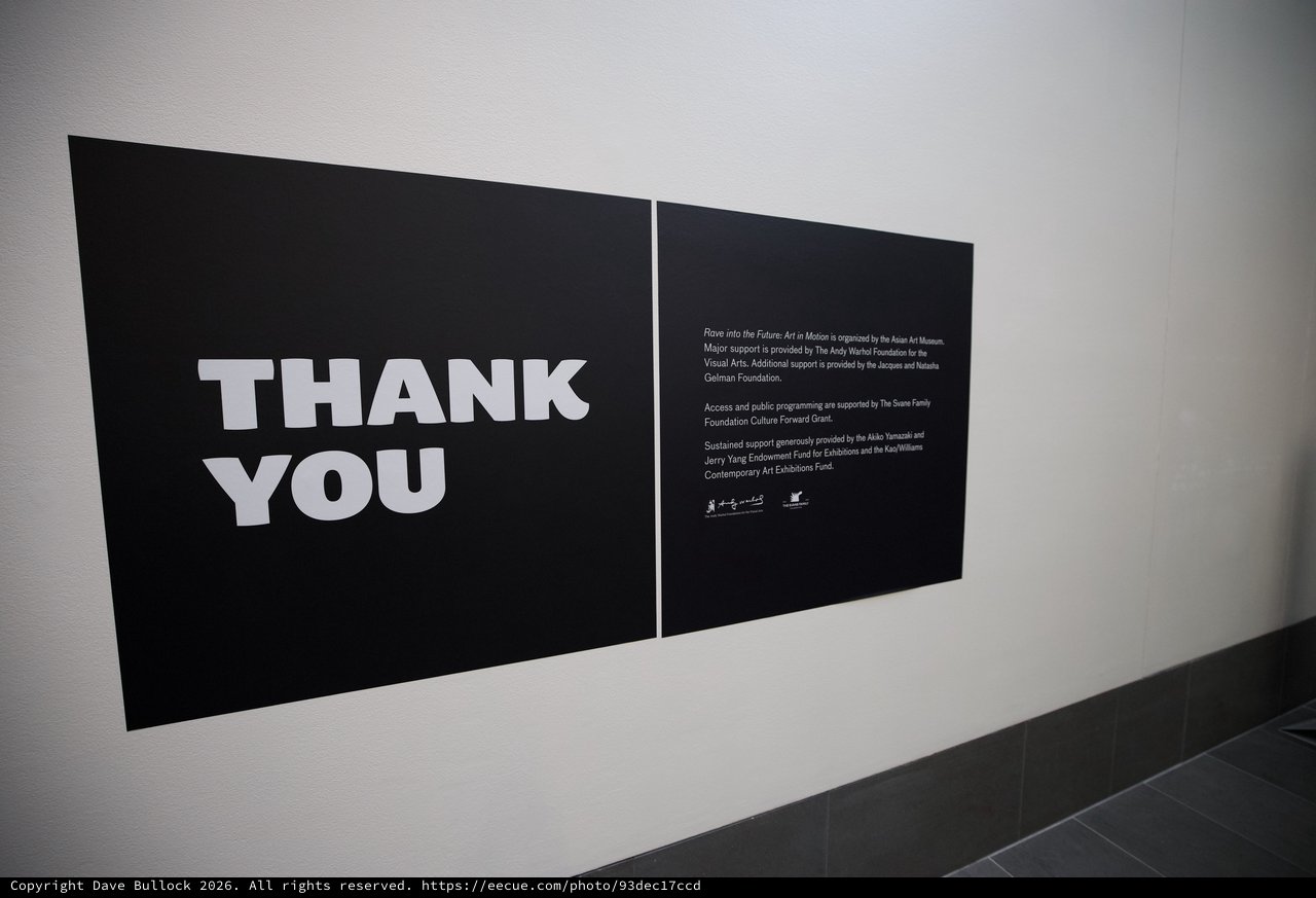 Exhibition Thank You Wall at Asian Art Museum