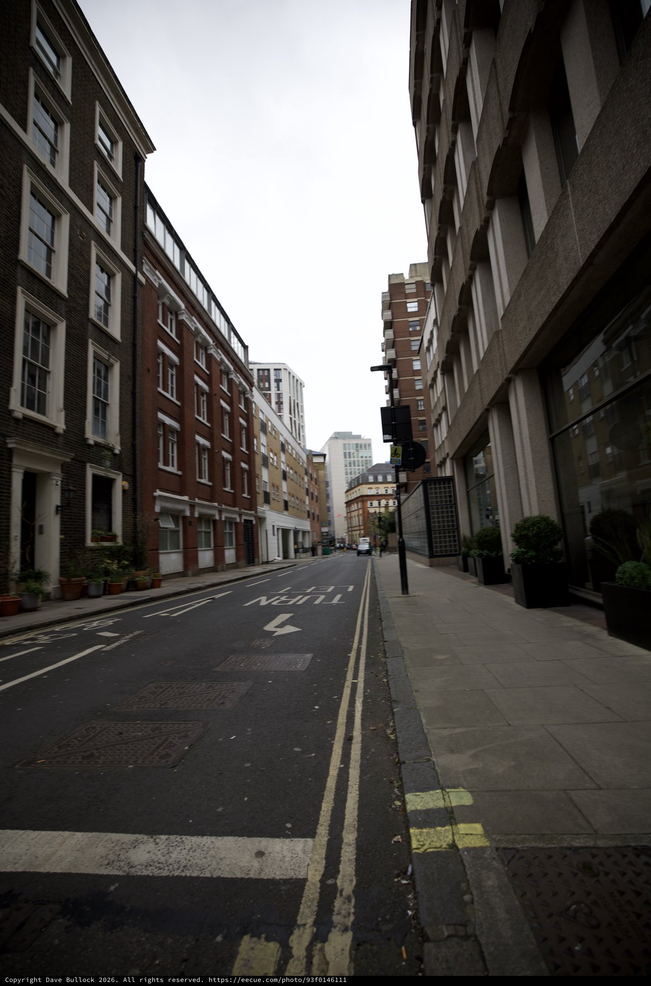 Quiet Urban Street in London on Overcast Day