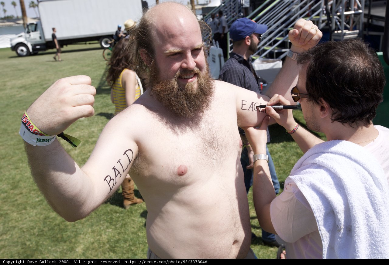 Chest Tattooed Man at Coachella