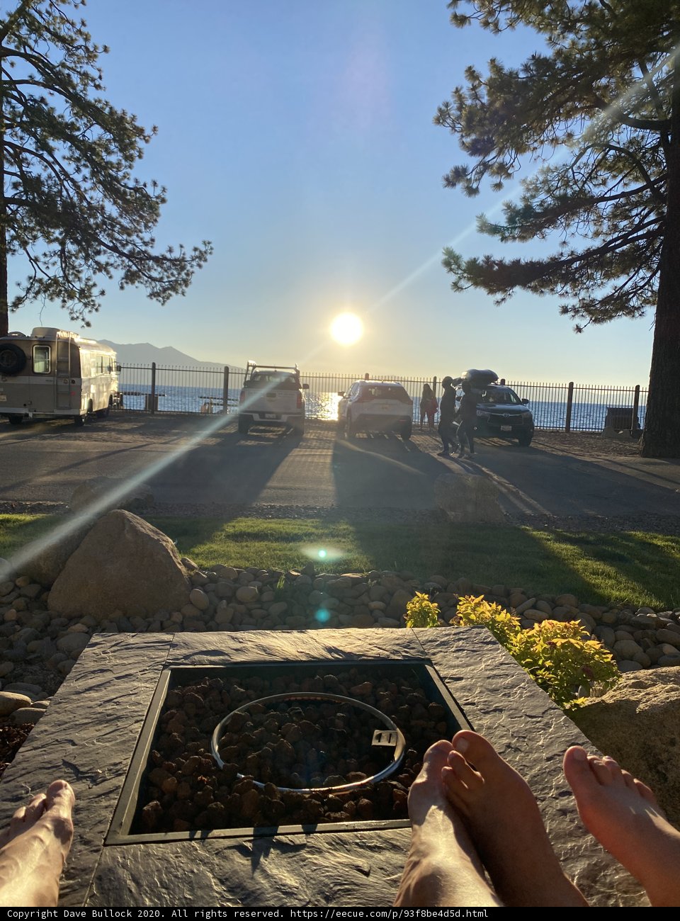 Feet on Fire Pit at Lake Tahoe
