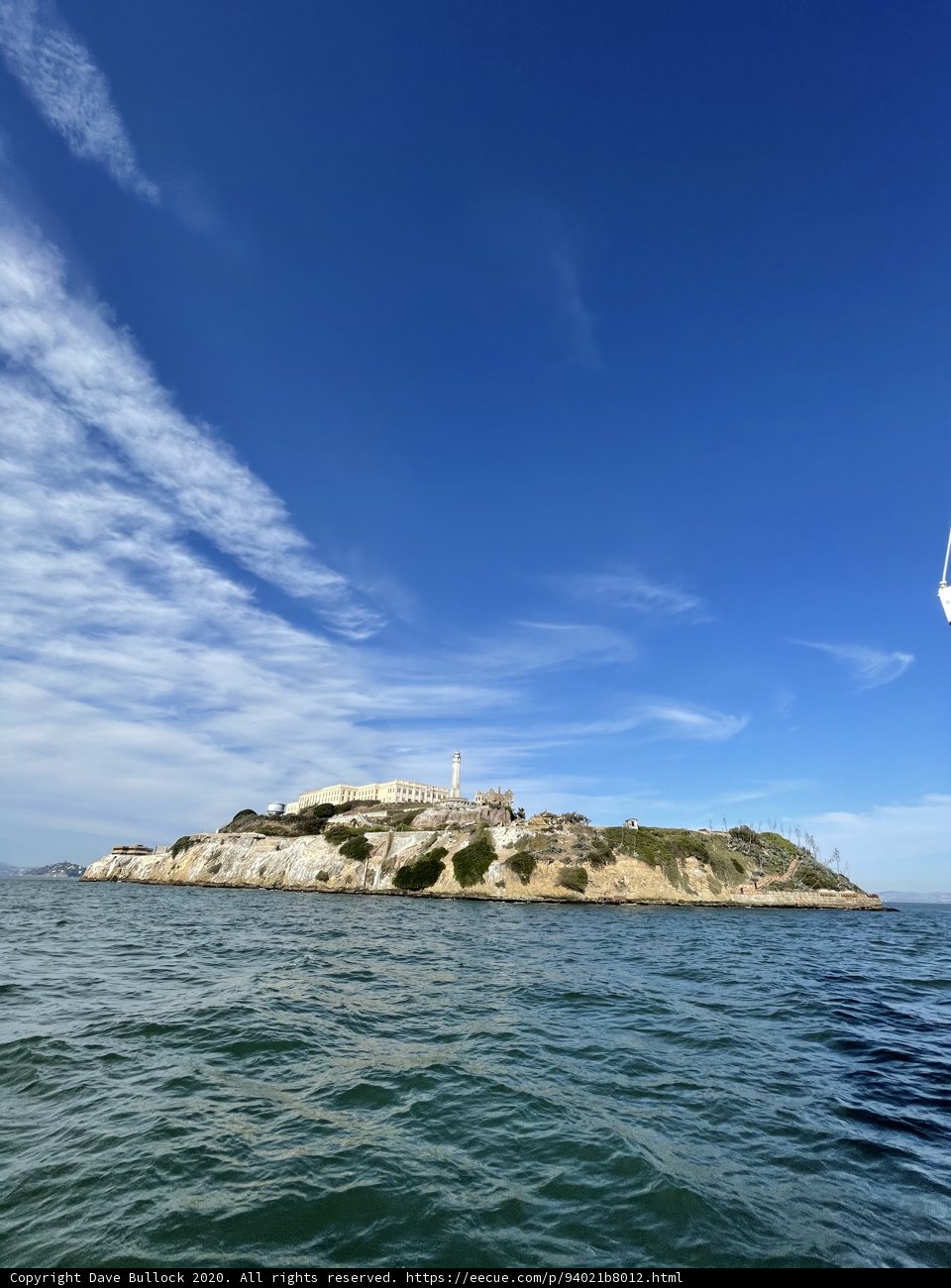 Sailing towards the Alcatraz Lighthouse