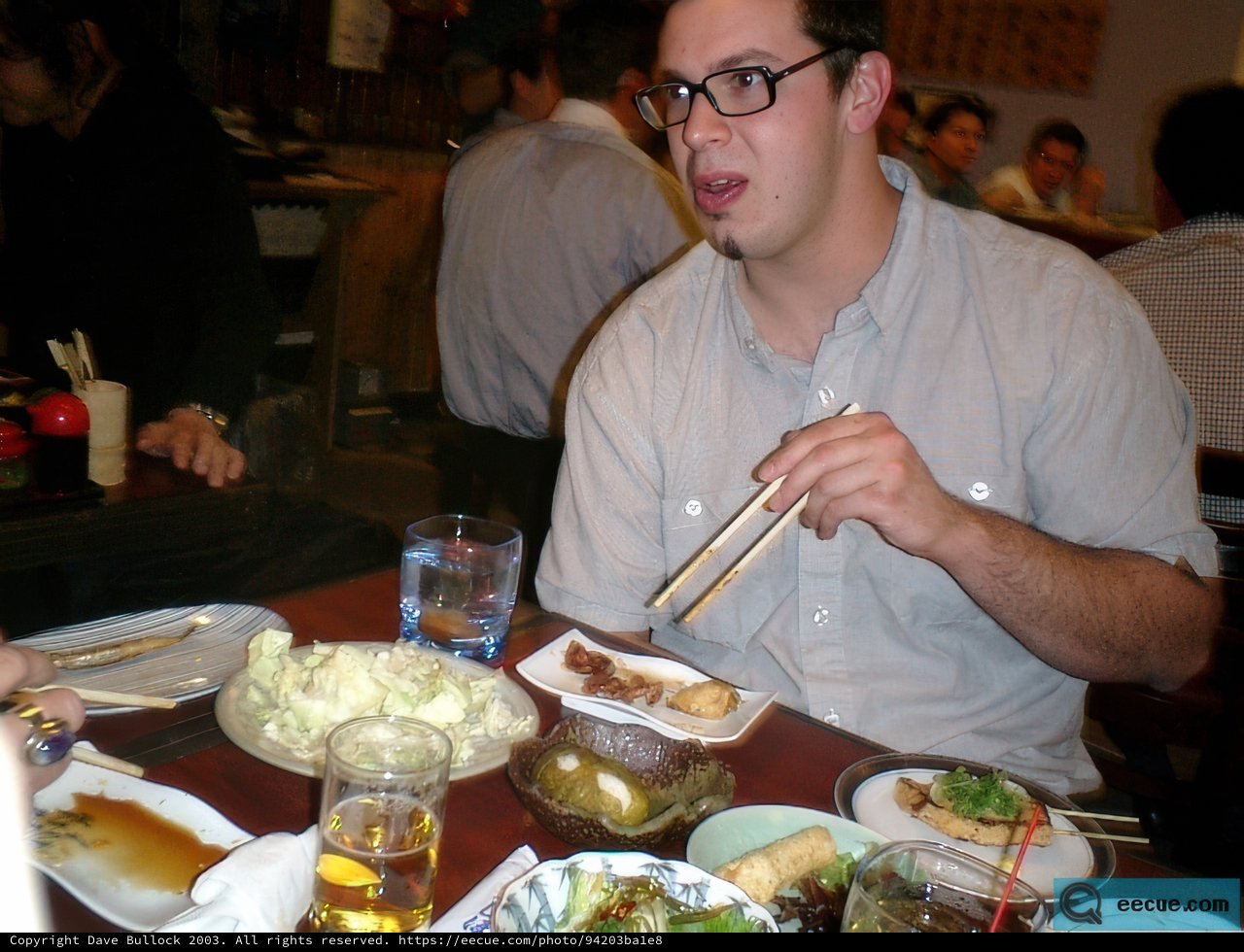 Dave B enjoying authentic Chinese cuisine