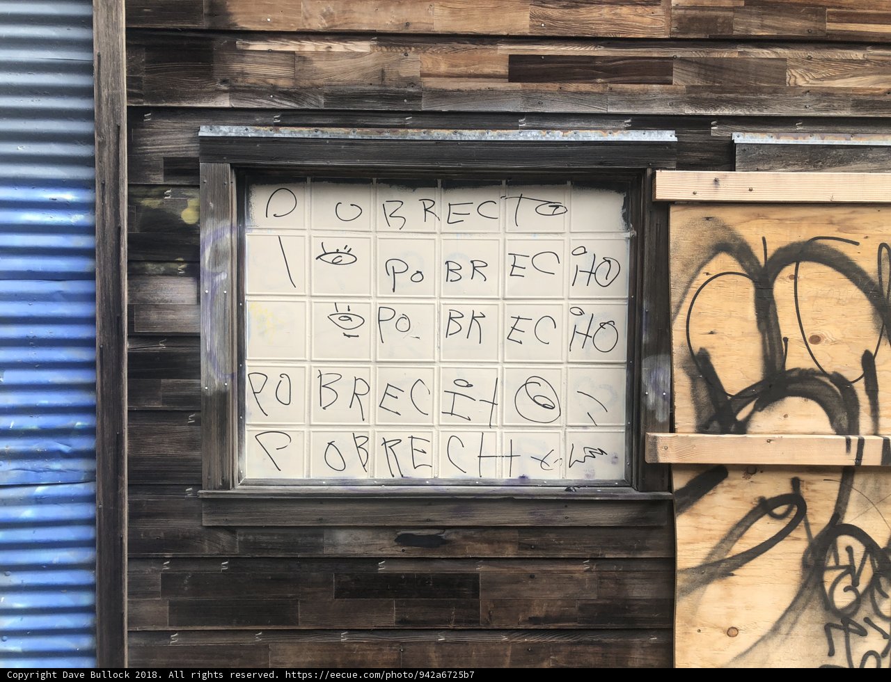 Graffiti Window with Sign