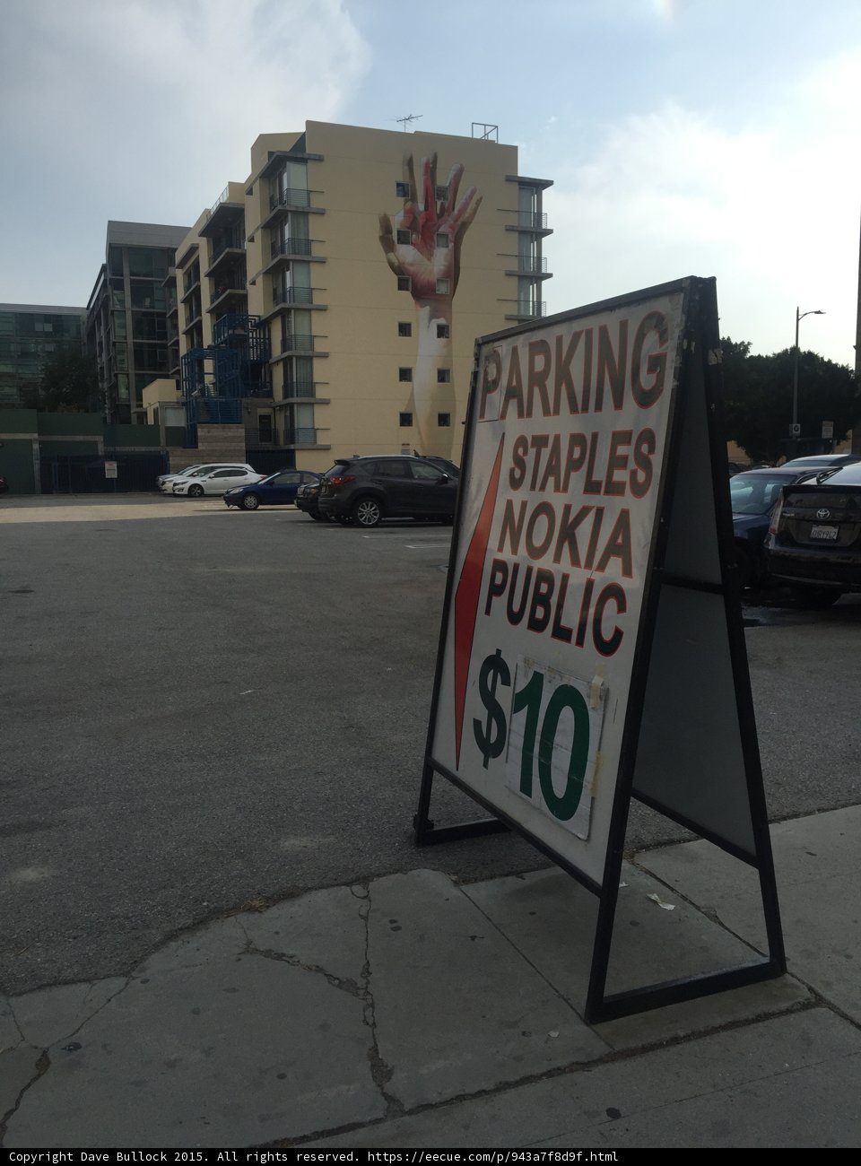 Hand Mural and LA Live Parking