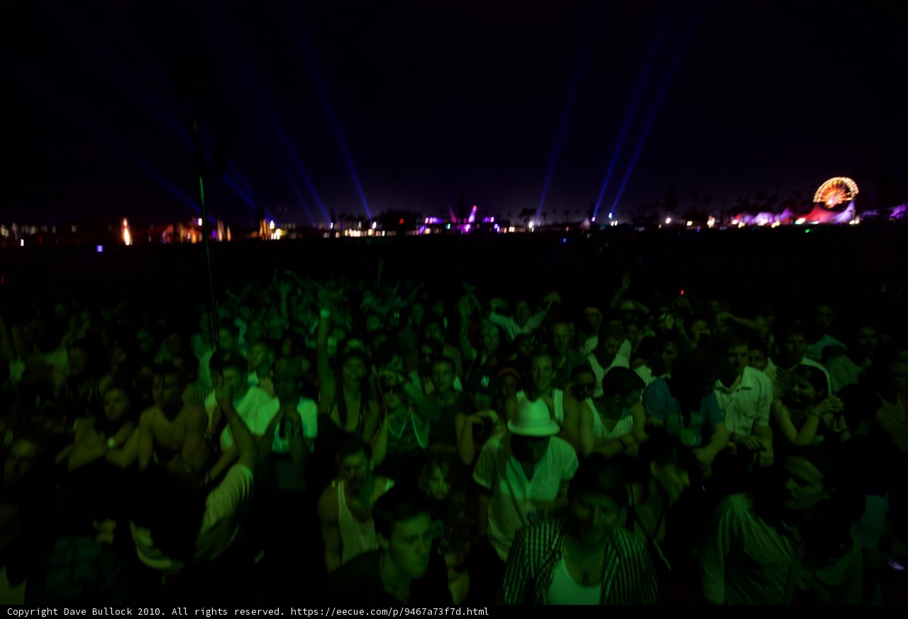 Illuminated Crowd at Cochella Night Concert