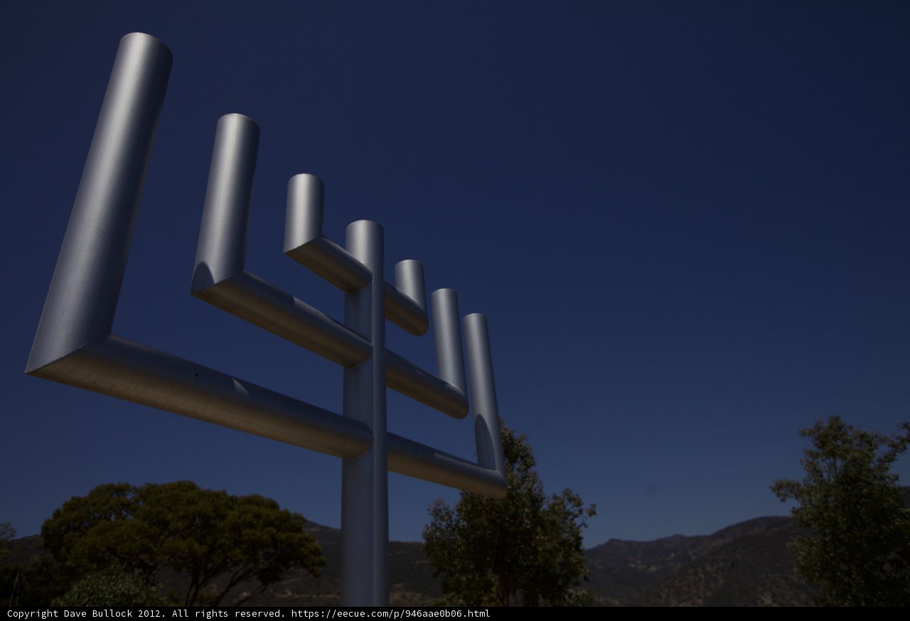 Majestic Menorah Against a Clear Blue Sky