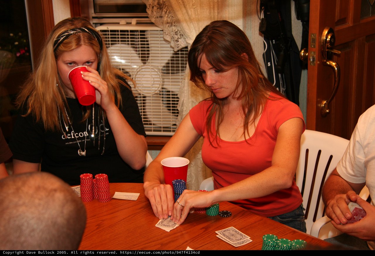 Friends Playing Poker at a Casual Home Game