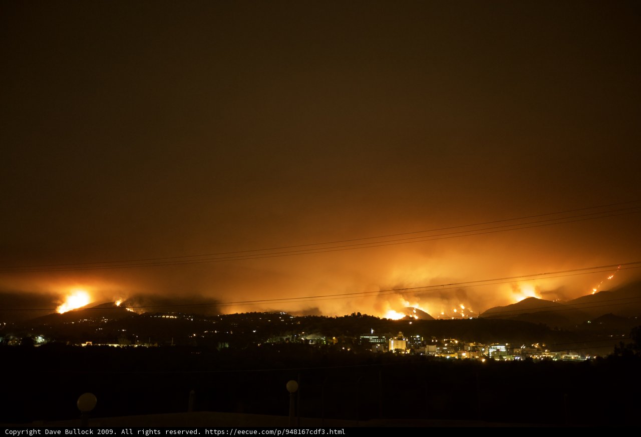 Flames Illuminate the Night Sky