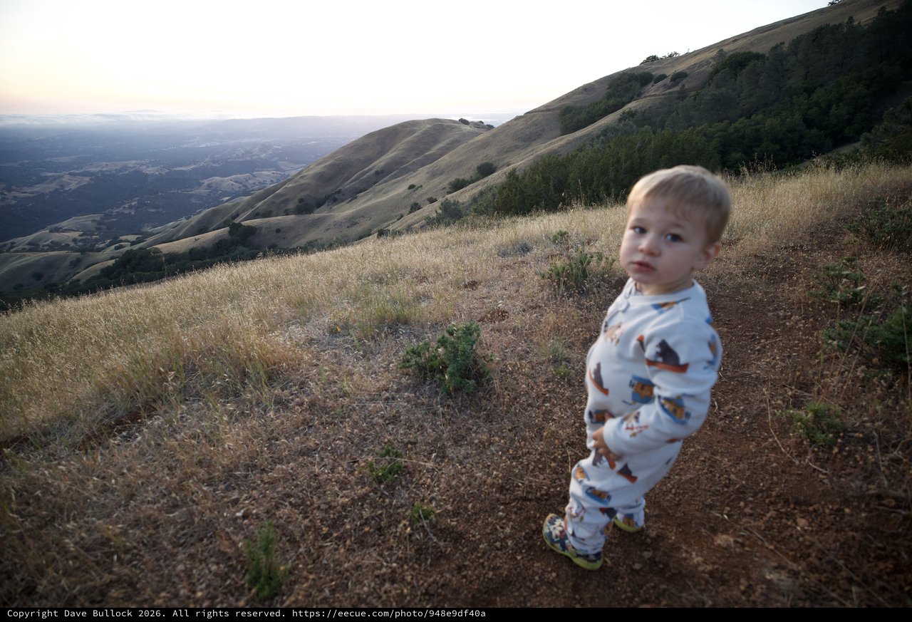 Toddler Stands Tall on Mount Diablo Hillside