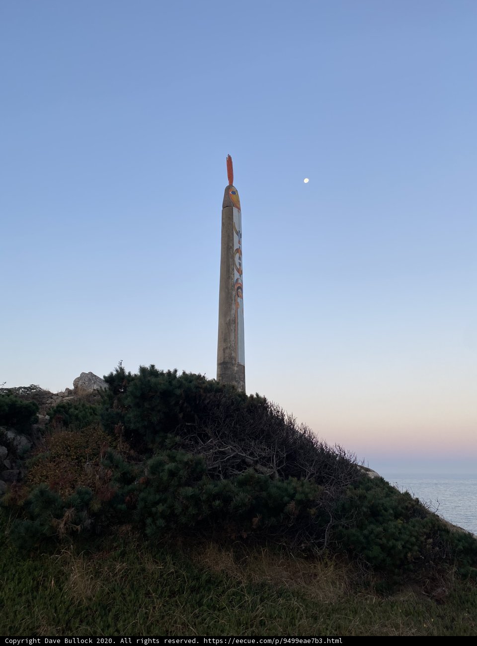 Monument on a Hill with the Glow of the Moon