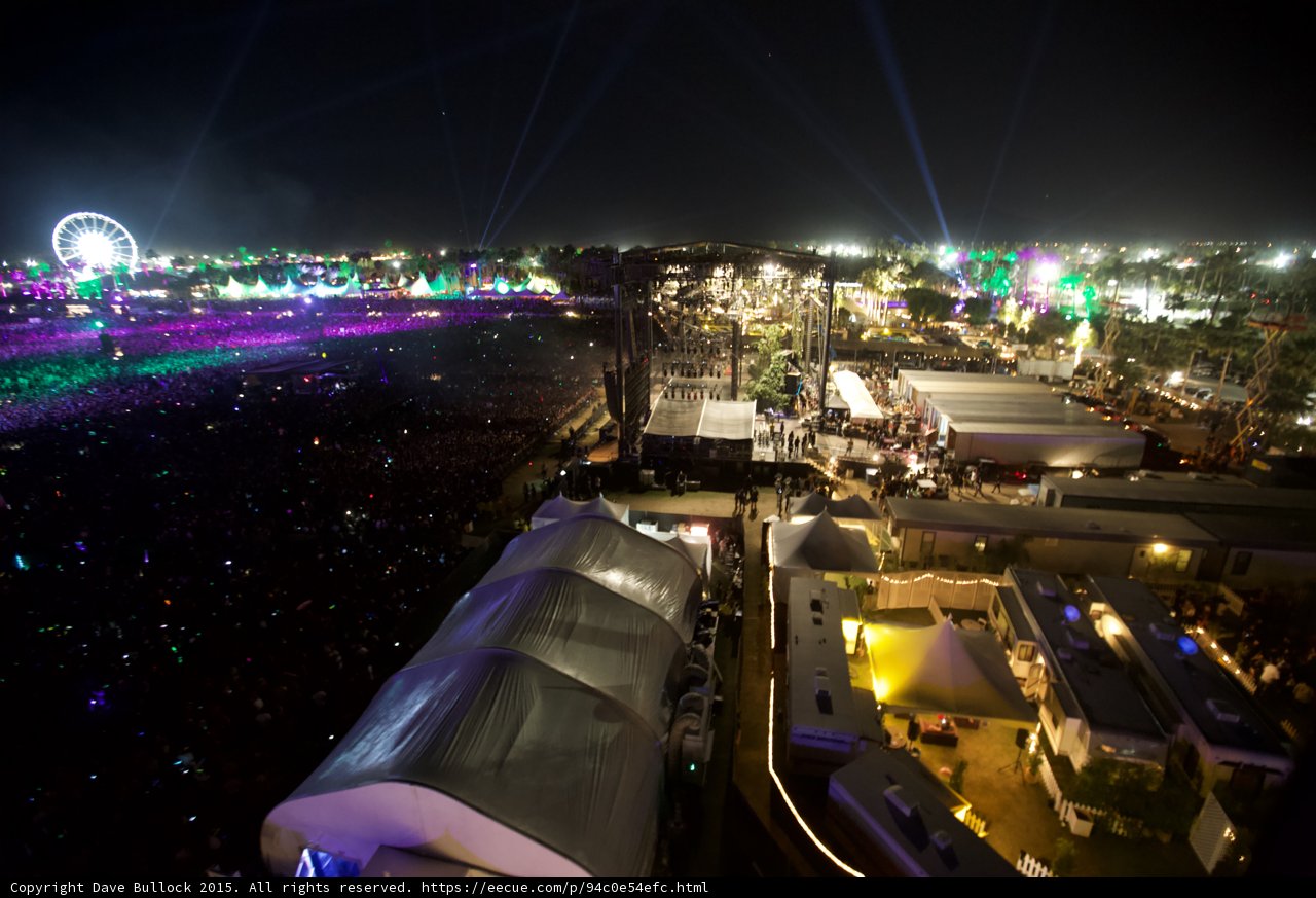 Nighttime Spectacle at Coachella Music Festival