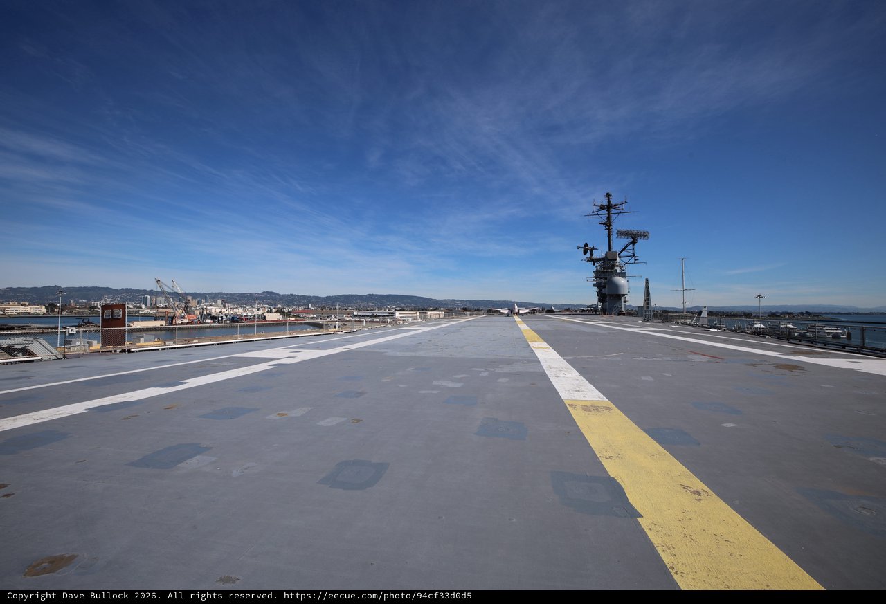 Aircraft Carrier Flight Deck at Port - USS Hornet