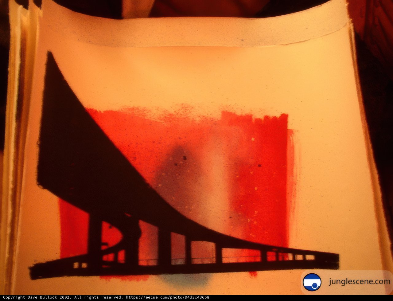 Red and Black Bridge Drawing