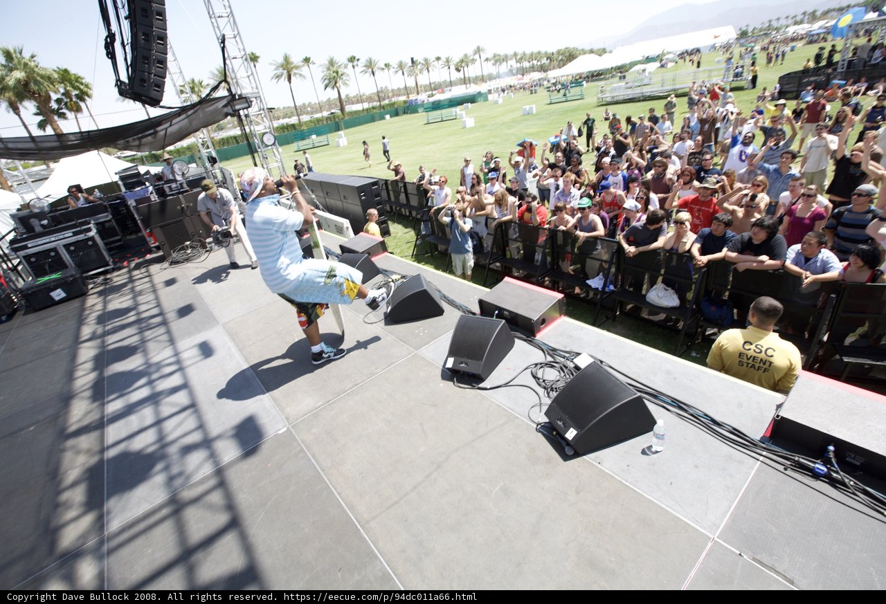 Man on Stage at Coachella Music Festival