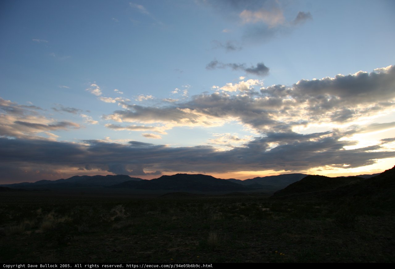 Desert Sunset with Majestic Mountains