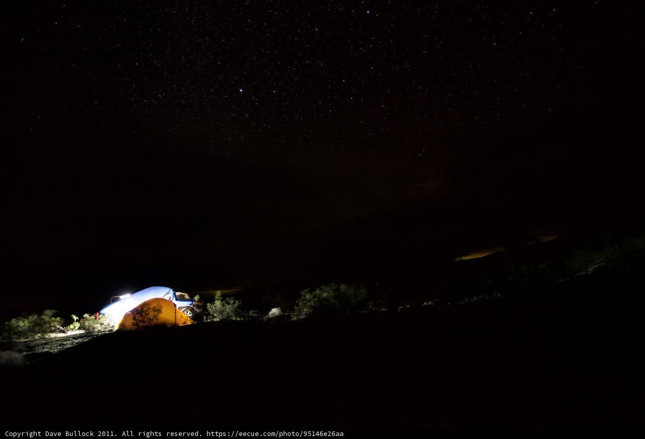 Mountain Tent under the Starry Night Sky