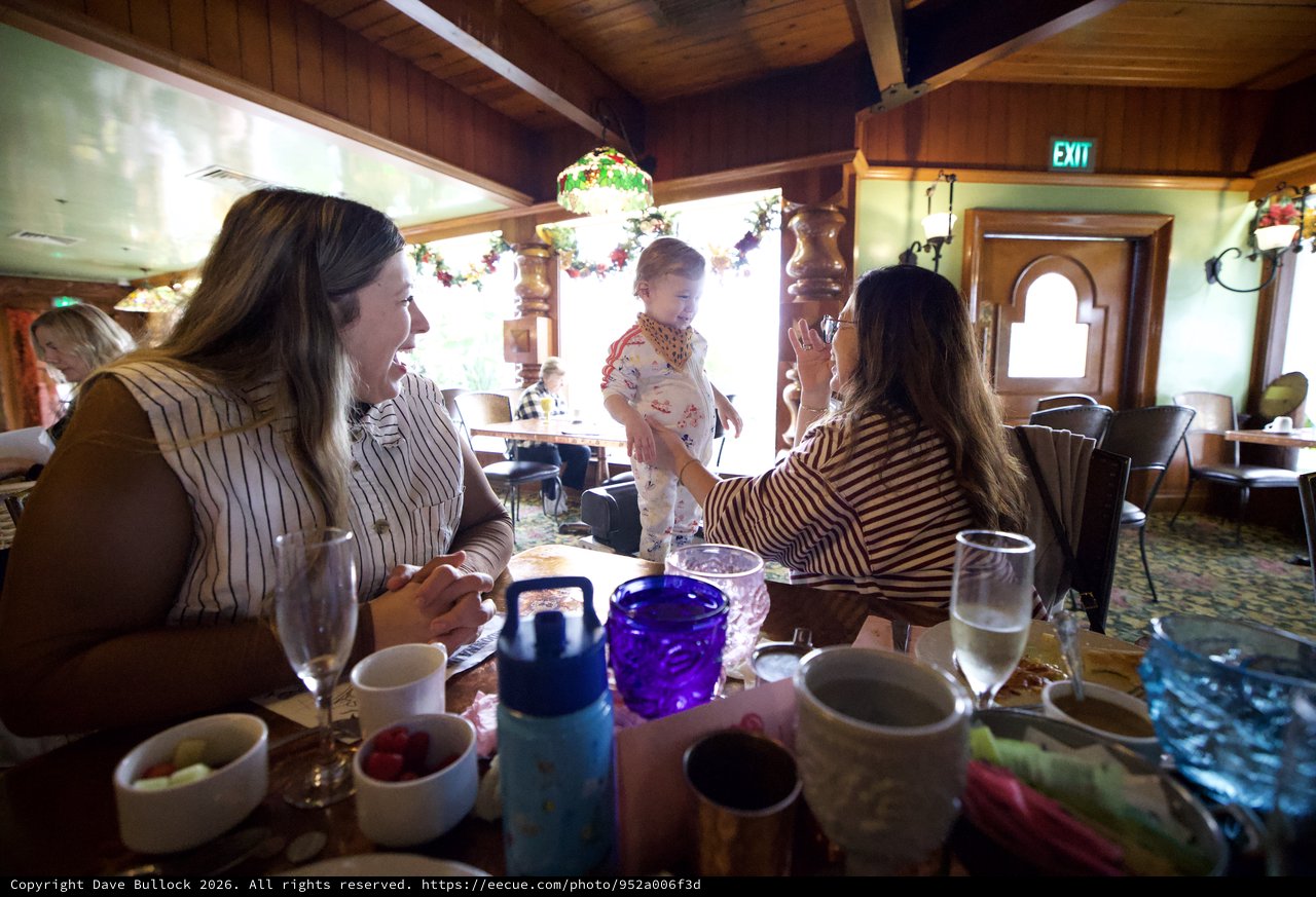 Family Dining Moment in Rustic Restaurant