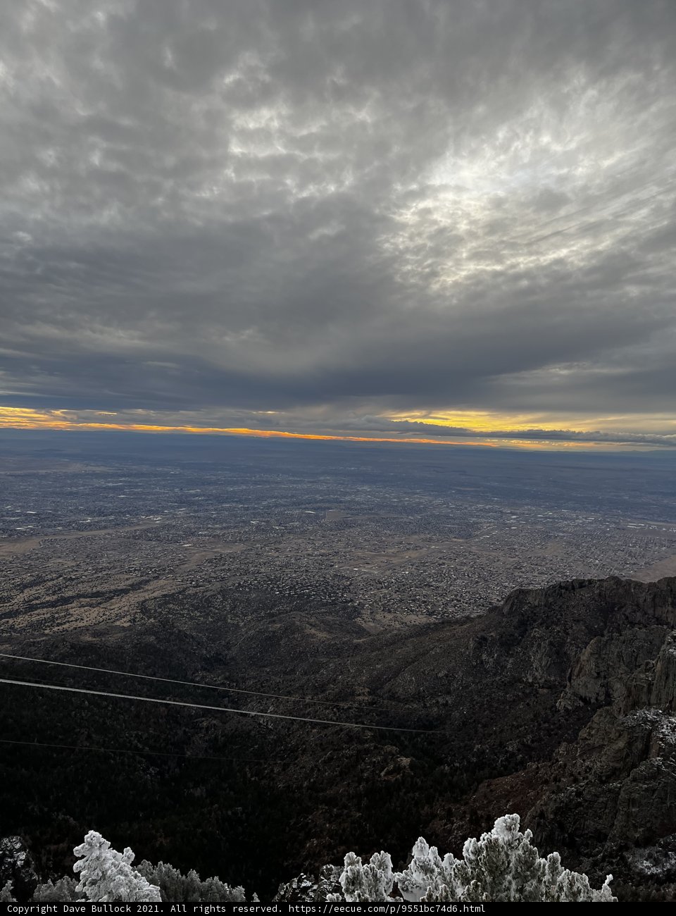 An Aerial View of Albuquerque at Sunset