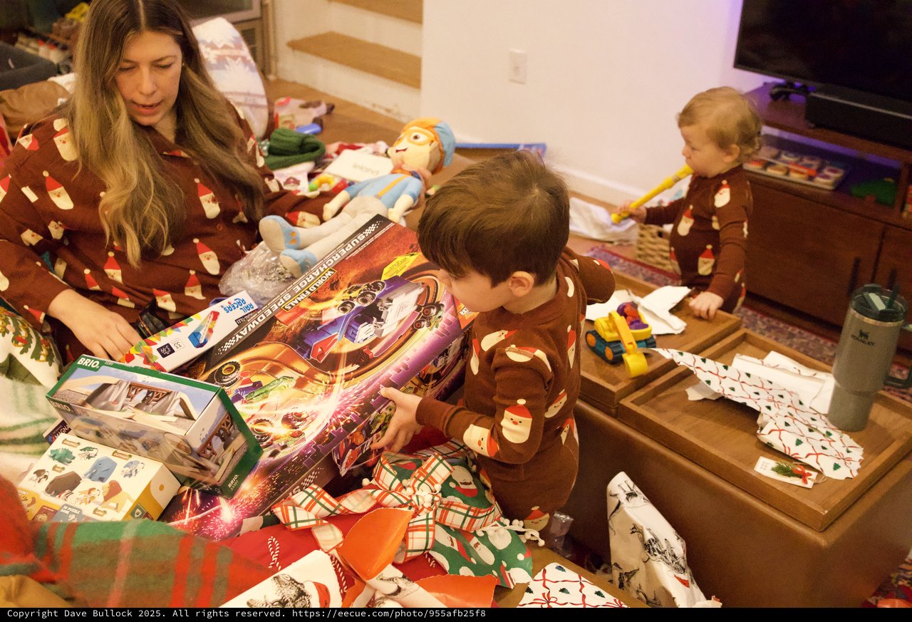 Christmas Morning Gift Opening with Family