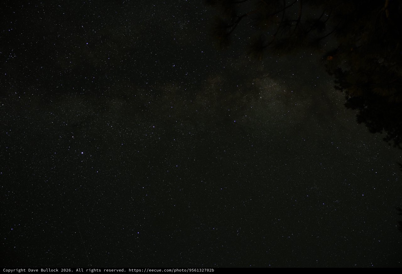 Milky Way Rising Over Lassen Volcanic Night Sky