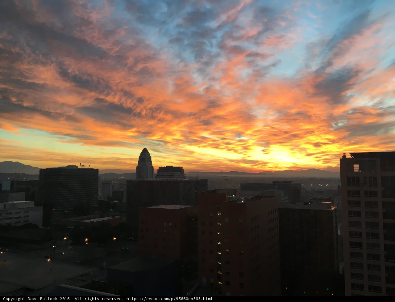 A Vibrant Sunset Over LA's Skyline