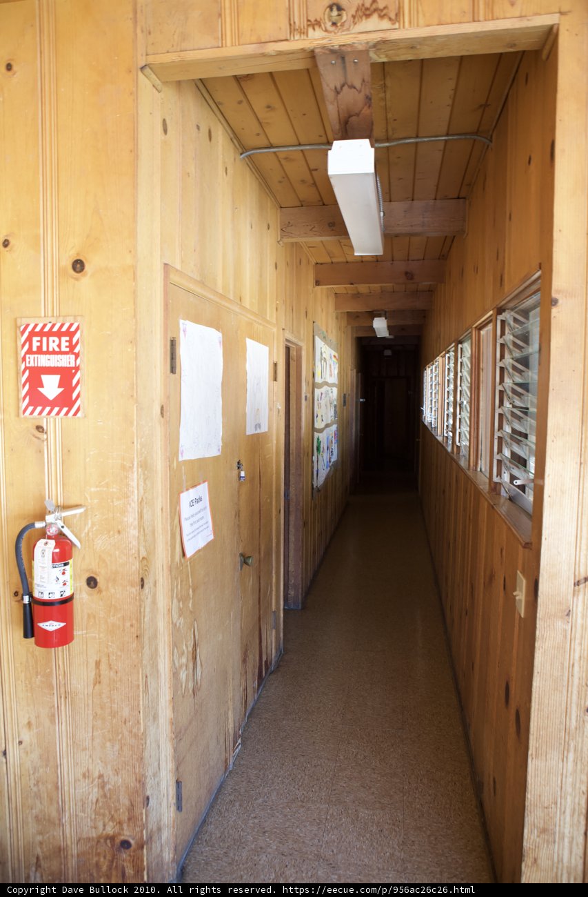 Flooring and Architecture in a Camp Hallway
