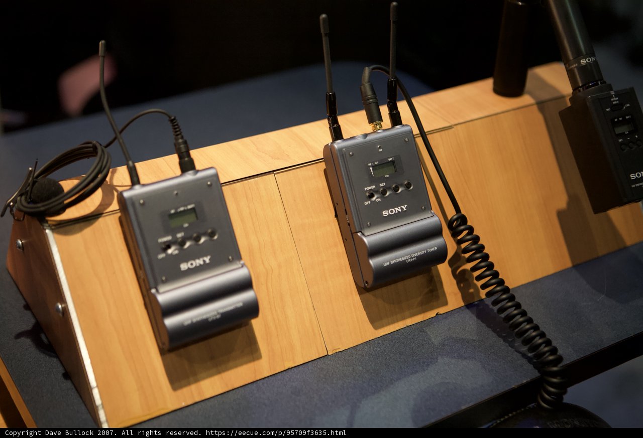 Dual Microphones on Plywood Stand