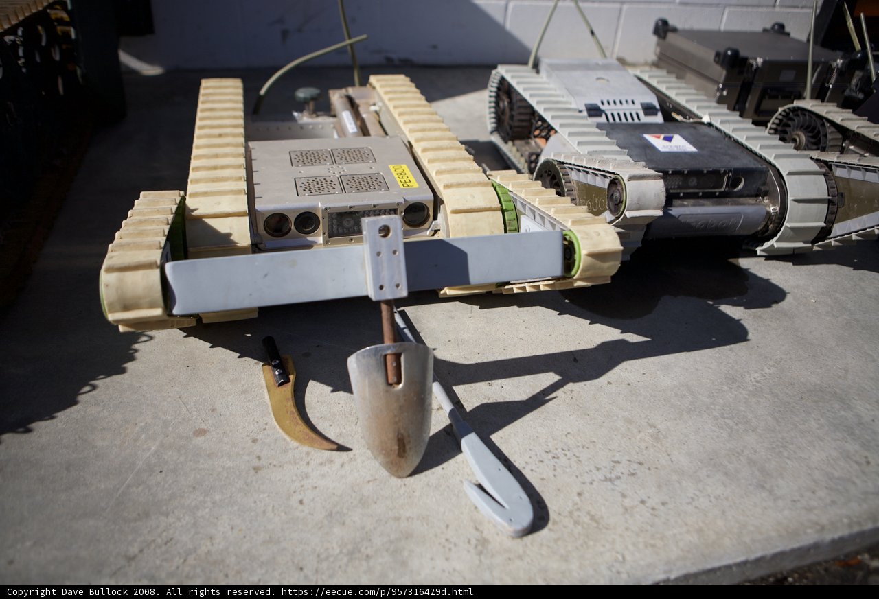 Small Armored Tank with Shovel Attachment