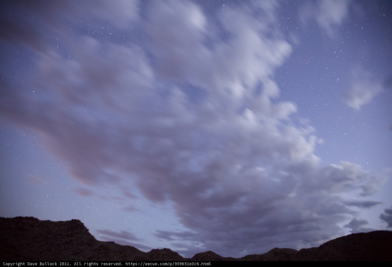 Starry Night above Desert Mountains