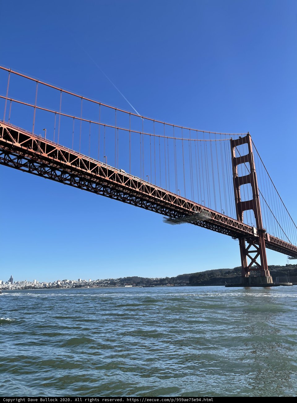 Golden Gate Bridge spanning across the Bay